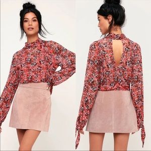 Free People | All Dolled up Floral Print Mock Neck Crop Top